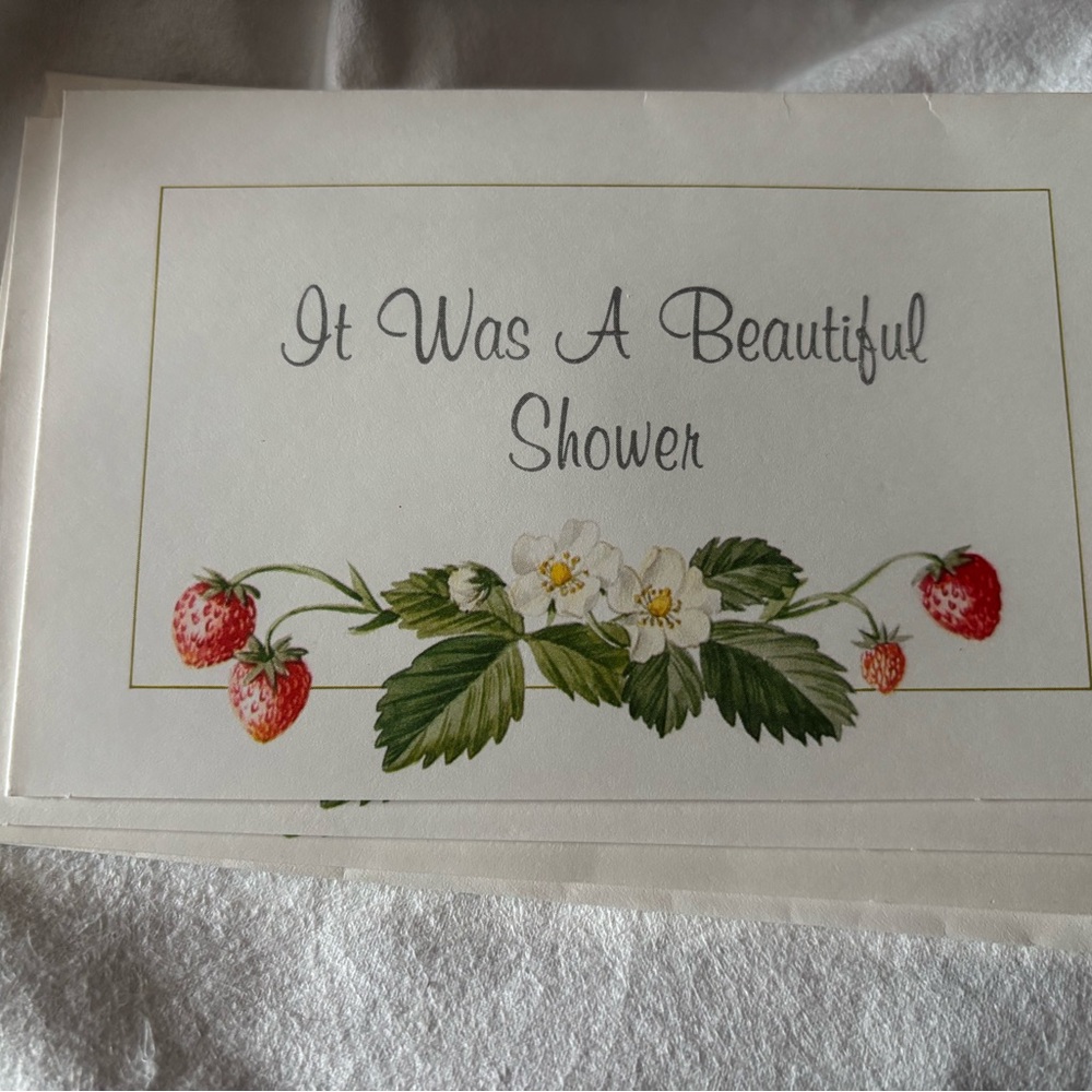 STRAWBERRY FLORAL SHOWER CARDS